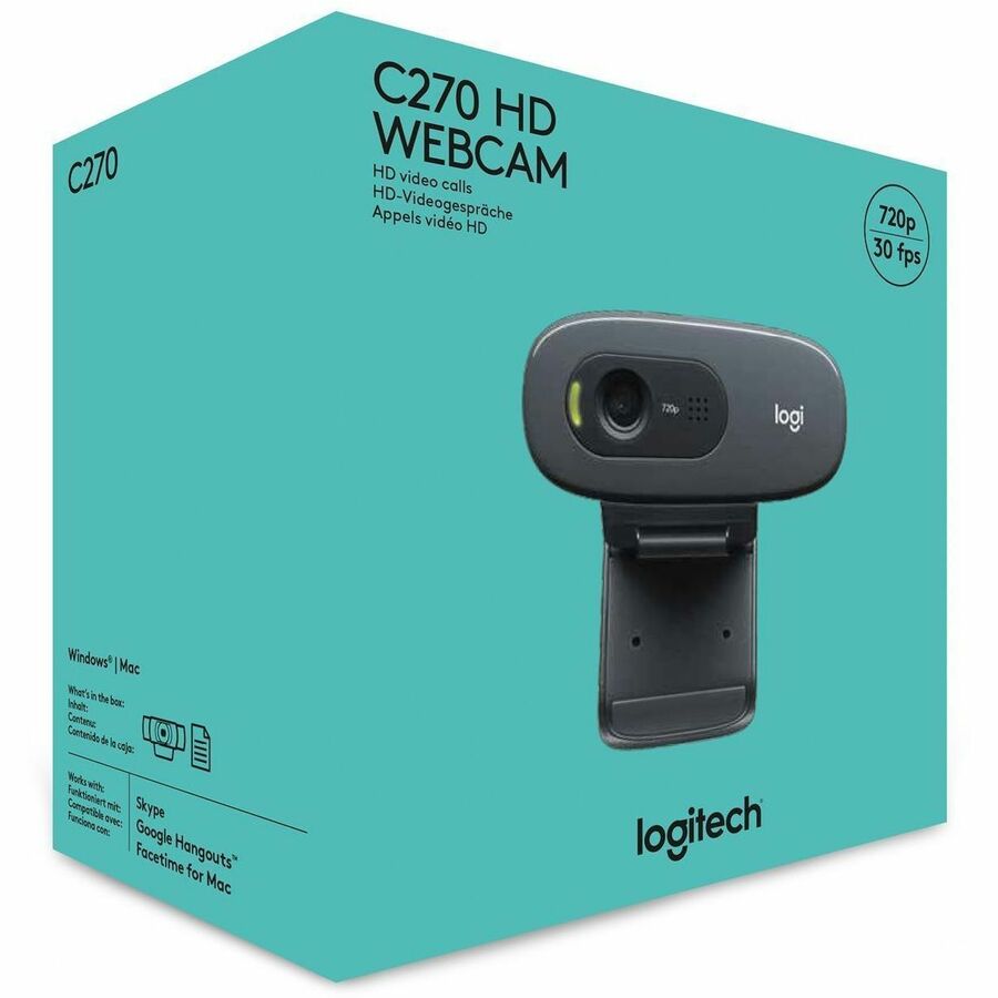 Logitech C270 Webcam - 30 fps - Black - USB 2.0 - 1 Each - Alternate-Image6