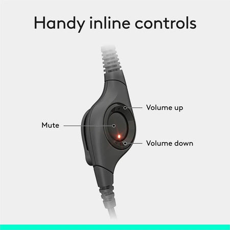 Logitech H390 USB Headset: Stereo Wired Headphones with Noise Cancelling Mic