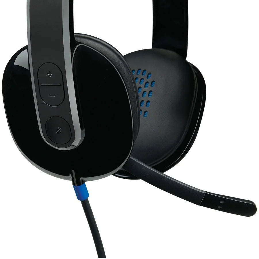 Logitech H540 USB Headset: Stereo Wired Over-the-head Binaural - Black - Headphones