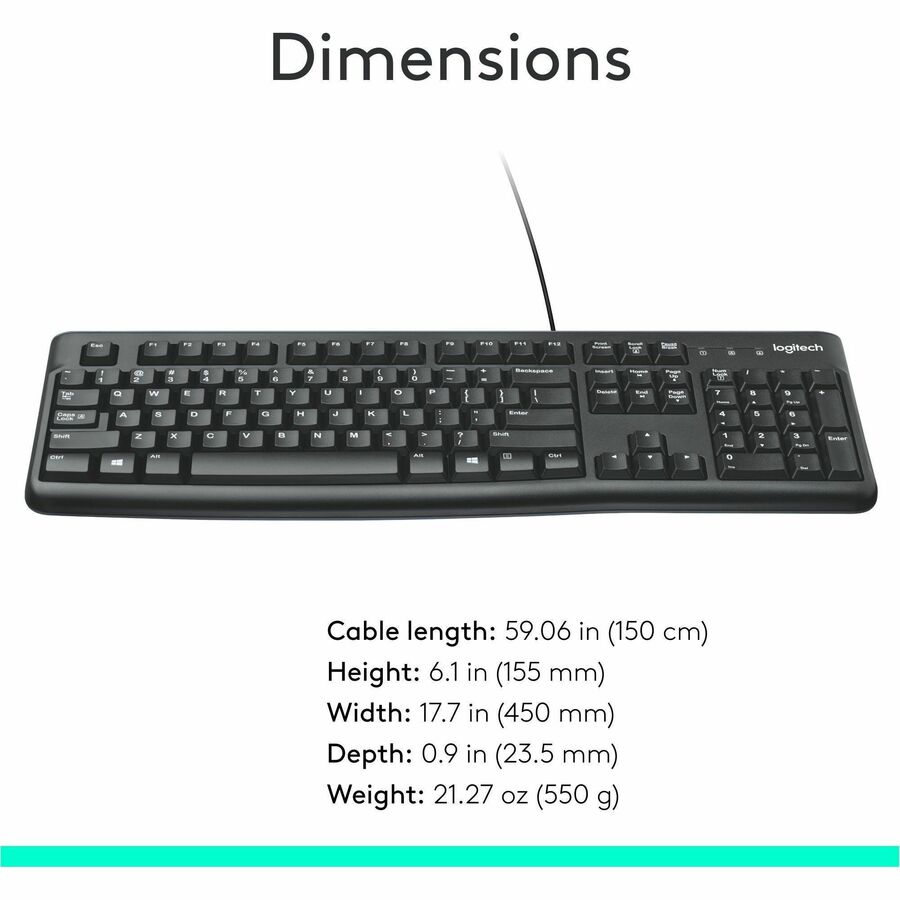 Logitech K120 Plug-and-Play USB Keyboard - Alternate-Image7