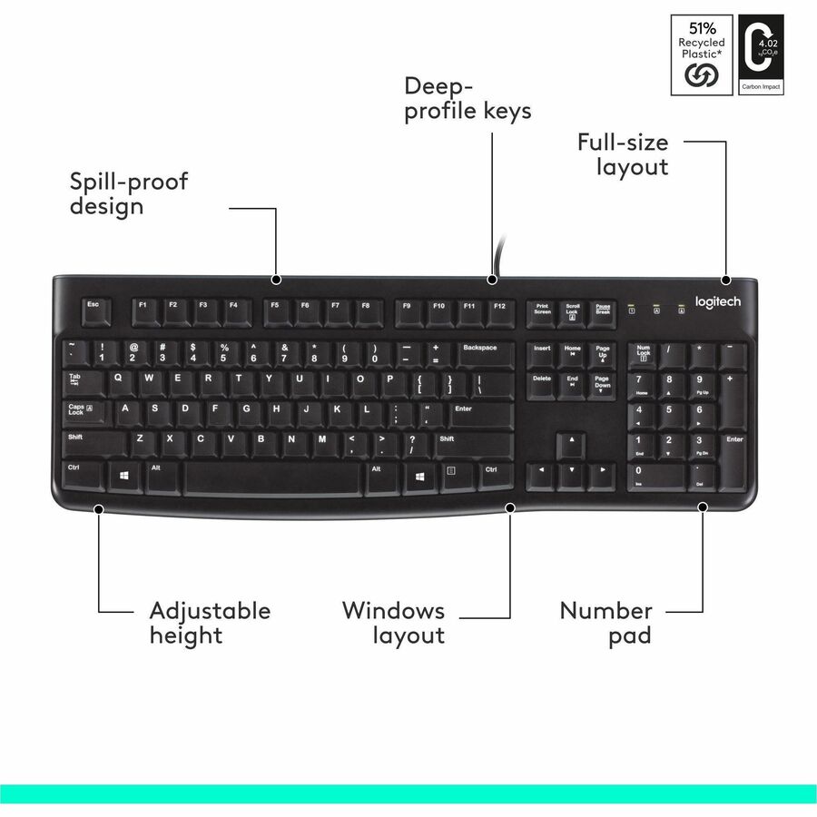 Logitech K120 Plug-and-Play USB Keyboard - Alternate-Image6