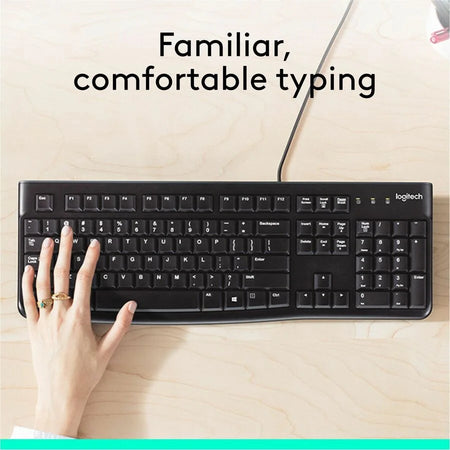 Logitech K120 USB Keyboard: Rugged Plug-and-Play for PC - Keyboards & Mice