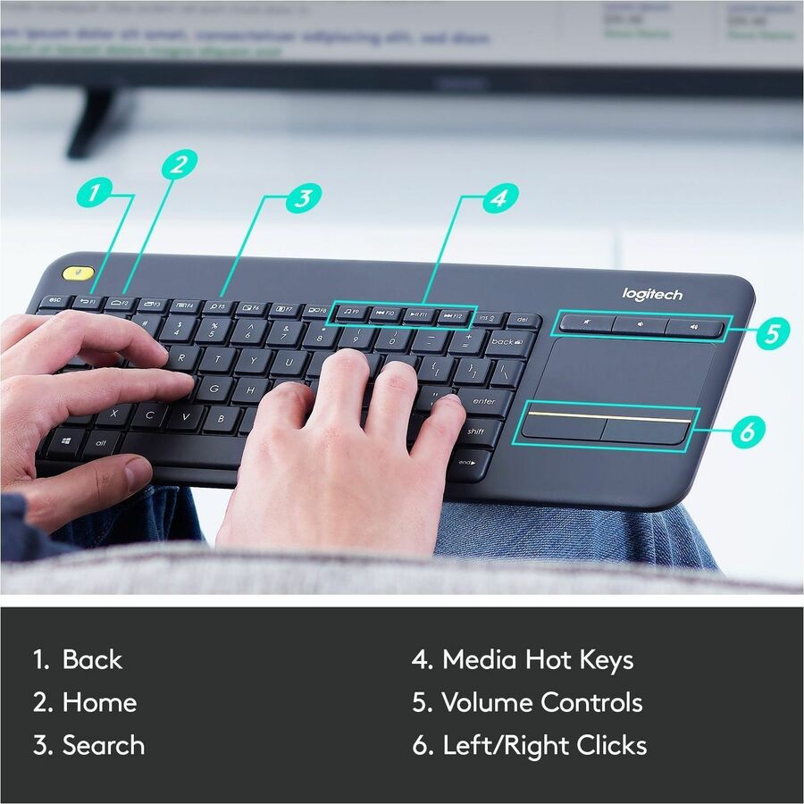 Logitech K400 Plus Touchpad Wireless Keyboard - Alternate-Image5