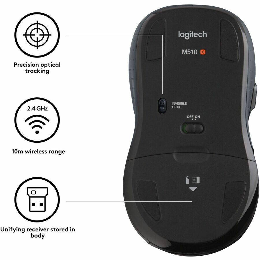 Logitech M510 Wireless Optical Mouse - Alternate-Image4