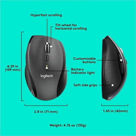 Logitech M705 Marathon Wireless Laser Mouse - Alternate-Image5