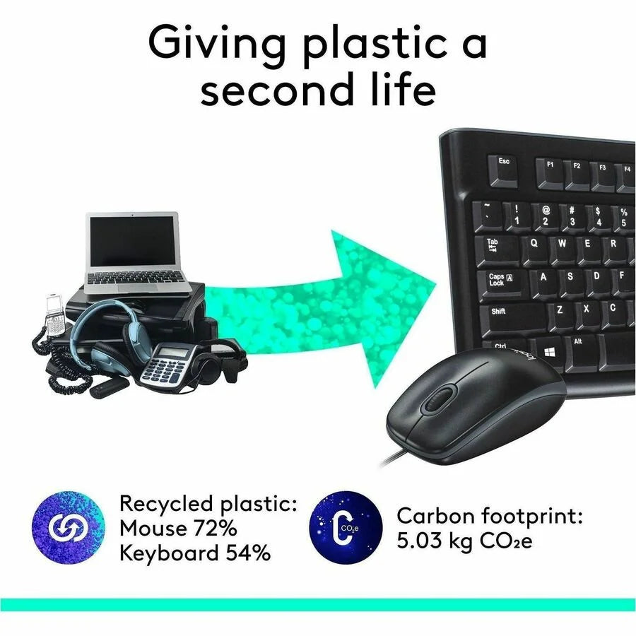 Logitech MK120 Desktop Combo Set: USB Keyboard & Mouse - 104 Key 1000 dpi - Keyboards Mice