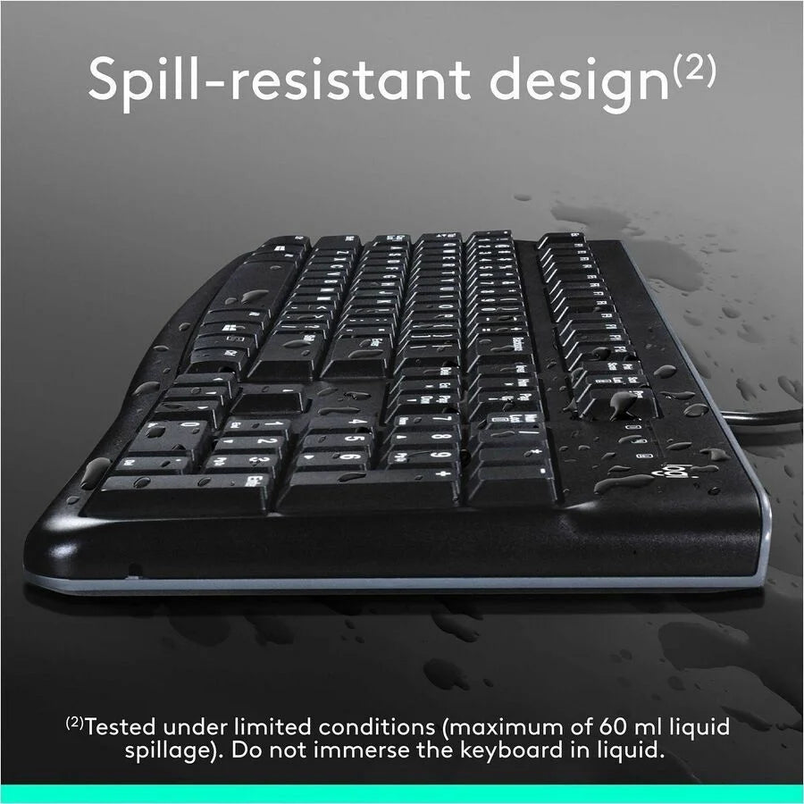 Logitech MK120 Desktop Combo Set: USB Keyboard & Mouse - 104 Key 1000 dpi - Keyboards Mice