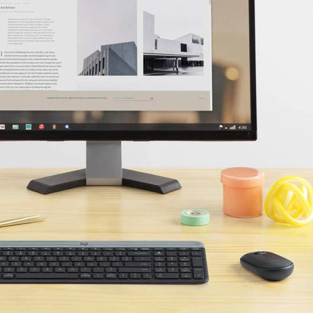 Logitech MK470 Slim Combo: Graphite Keyboard & Mouse - Wireless RF - 1000 dpi - Keyboards Mice