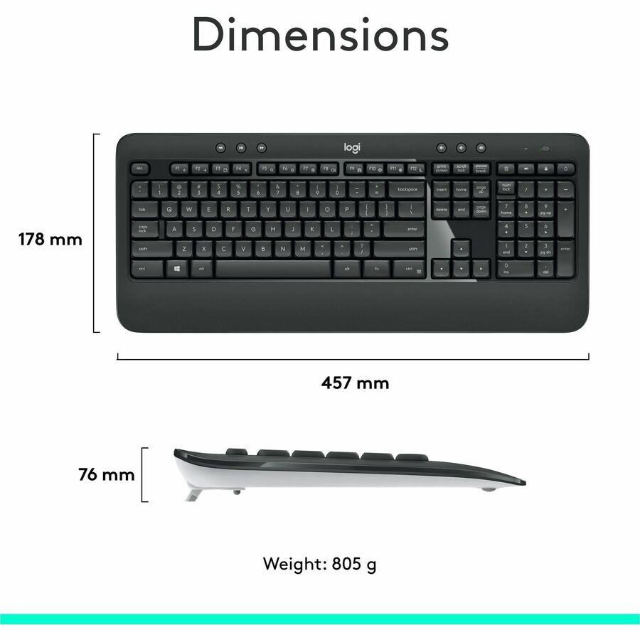 Logitech MK540 Wireless Keyboard Mouse Combo - Alternate-Image6