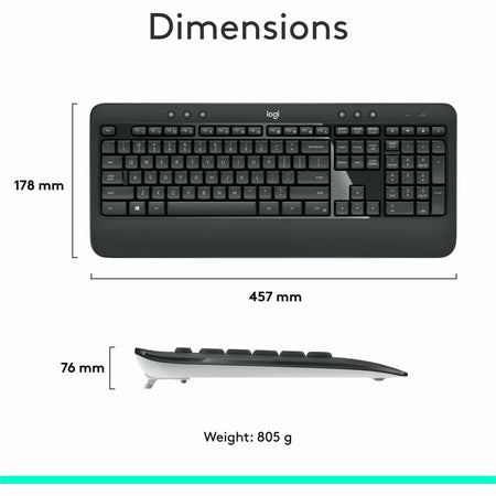 Logitech MK540 Wireless Keyboard Mouse Combo - Alternate-Image6