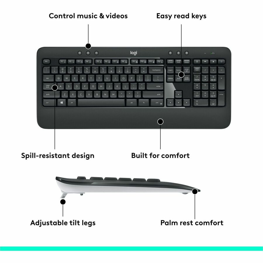 Logitech MK540 Wireless Keyboard Mouse Combo - Alternate-Image5