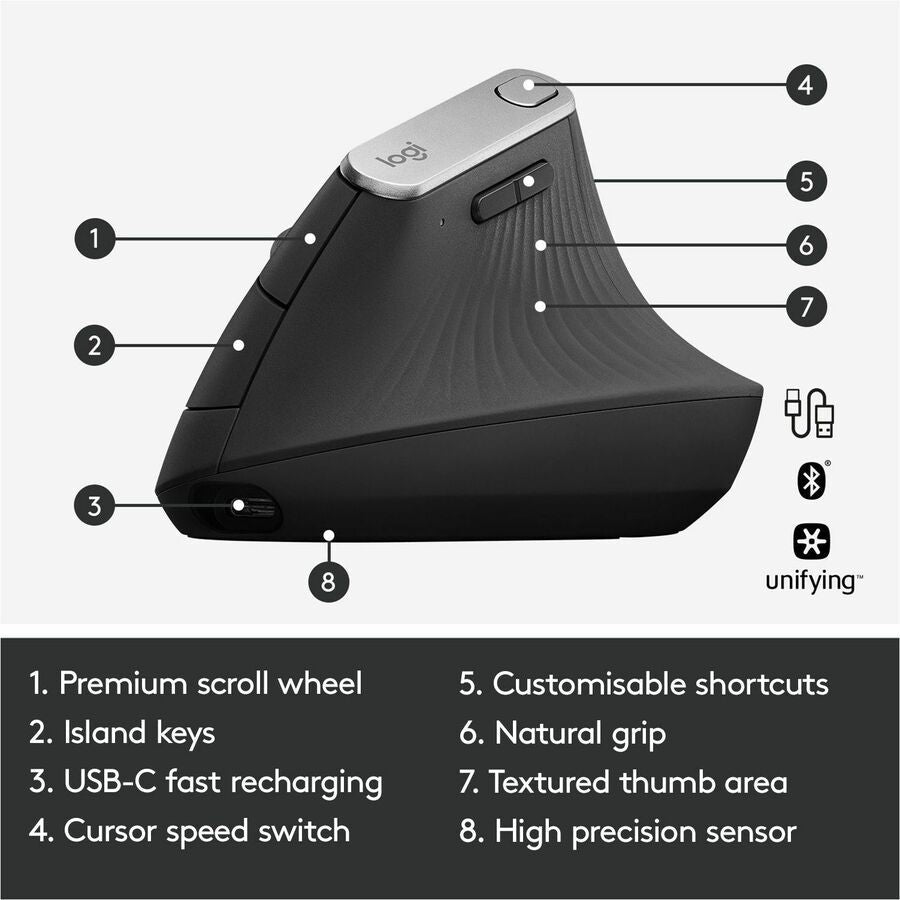 Logitech MX Vertical Advanced Ergonomic Mouse - Alternate-Image5