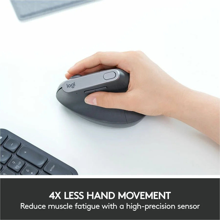 Logitech MX Vertical Ergonomic Mouse: Graphite Wireless 4000 dpi - Keyboards & Mice