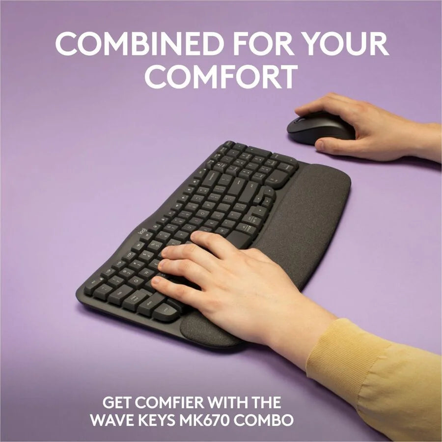 Logitech Wave Keys MK670 Keyboard & Mouse Set - Wireless Bluetooth 4000 dpi - Keyboards Mice