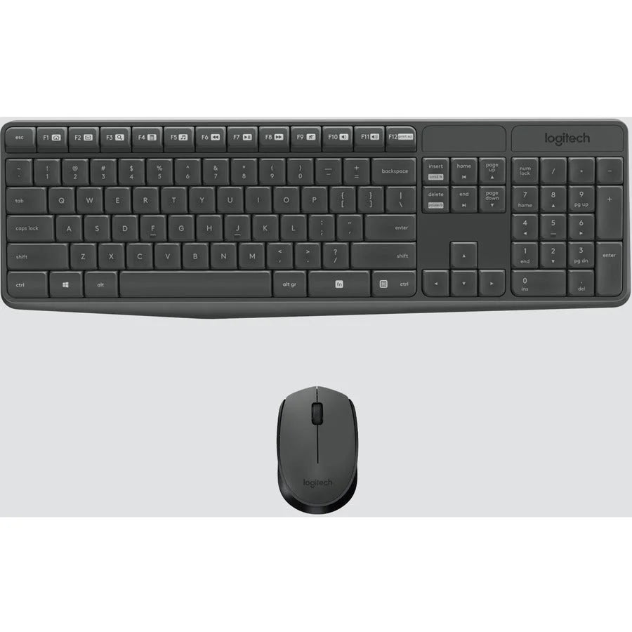 Logitech Wireless Keyboard and Mouse Combo - Black QWERTY Optical - Compatible with PC Linux ChromeOS - Keyboards & Mice