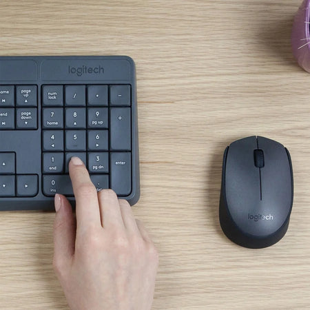 Logitech Wireless Keyboard and Mouse Combo - Black QWERTY Optical - Compatible with PC Linux ChromeOS - Keyboards & Mice