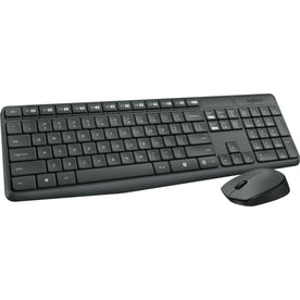 Logitech Wireless Keyboard and Mouse Combo - Black QWERTY Optical - Compatible with PC Linux ChromeOS - Keyboards & Mice