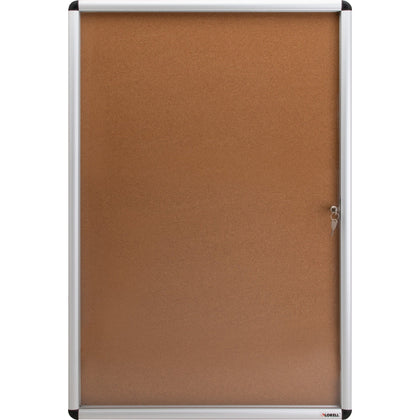 Lorell 36x24 Enclosed Cork Bulletin Board: Lockable Resilient & Durable - Boards