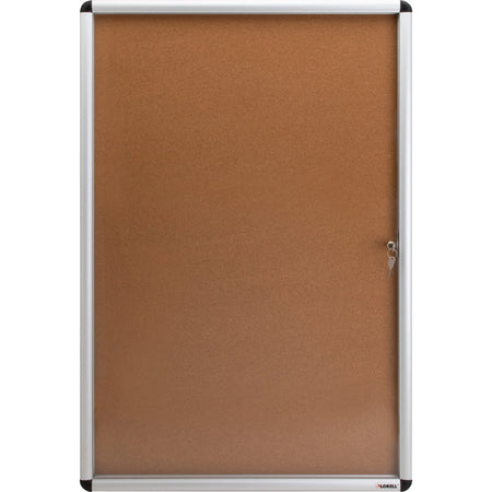 Lorell 36x24 Enclosed Cork Bulletin Board: Lockable Resilient & Durable - Boards