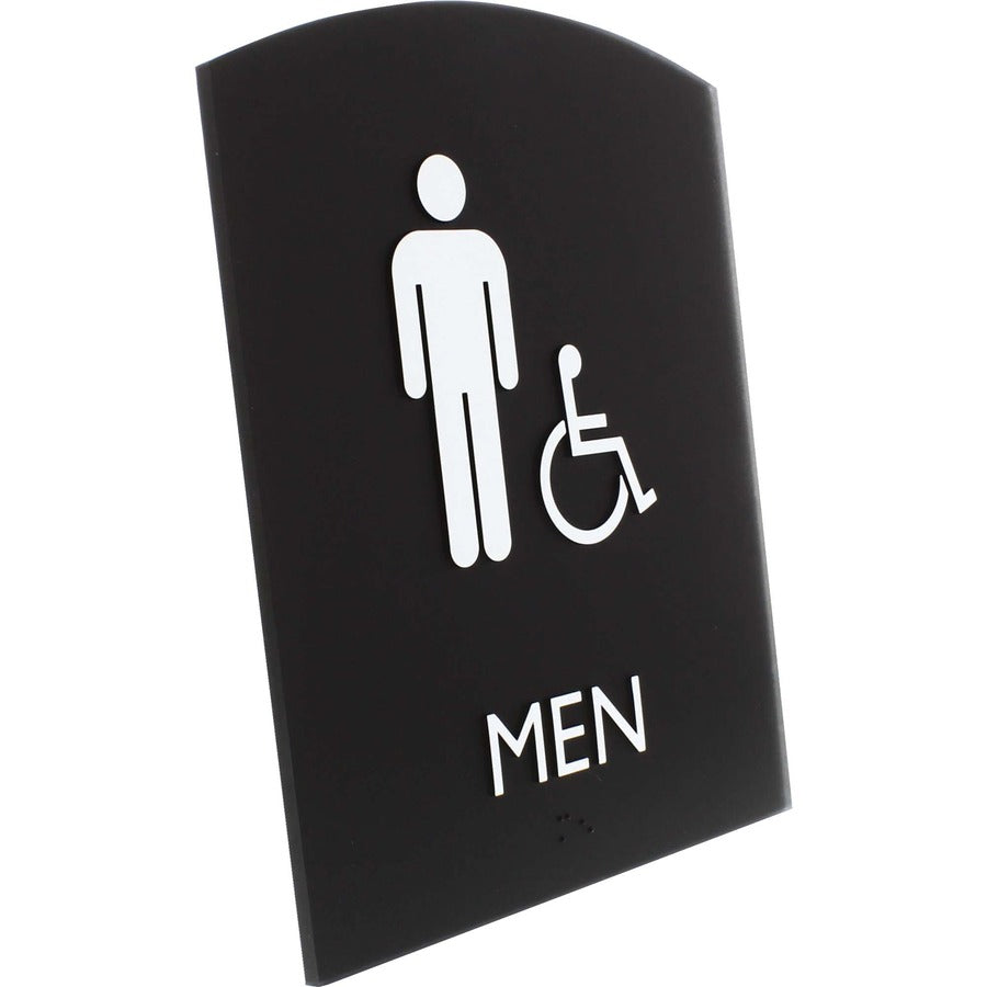 Lorell Arched Men's Handicap Restroom Sign - Right