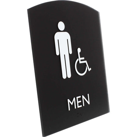 Lorell Arched Men's Handicap Restroom Sign - Right