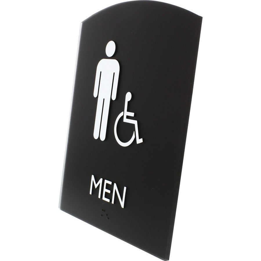 Lorell Arched Men's Handicap Restroom Sign - Left