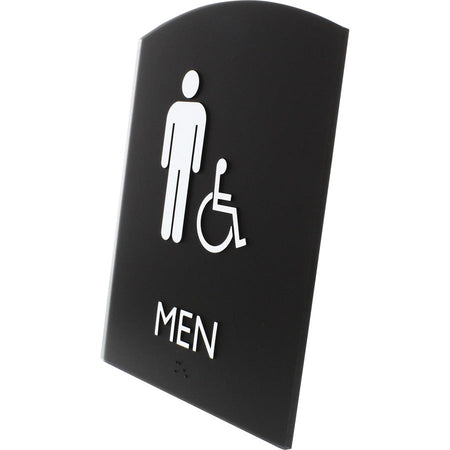 Lorell Arched Men's Handicap Restroom Sign - Left