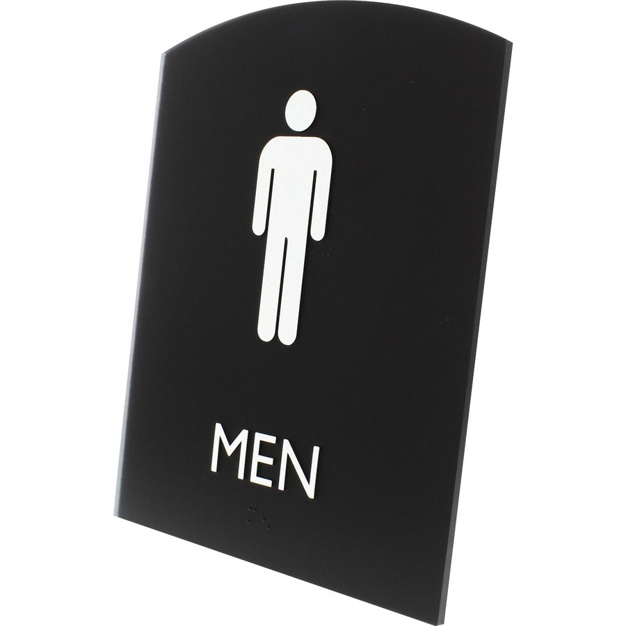 Lorell Arched Men's Restroom Sign - Left