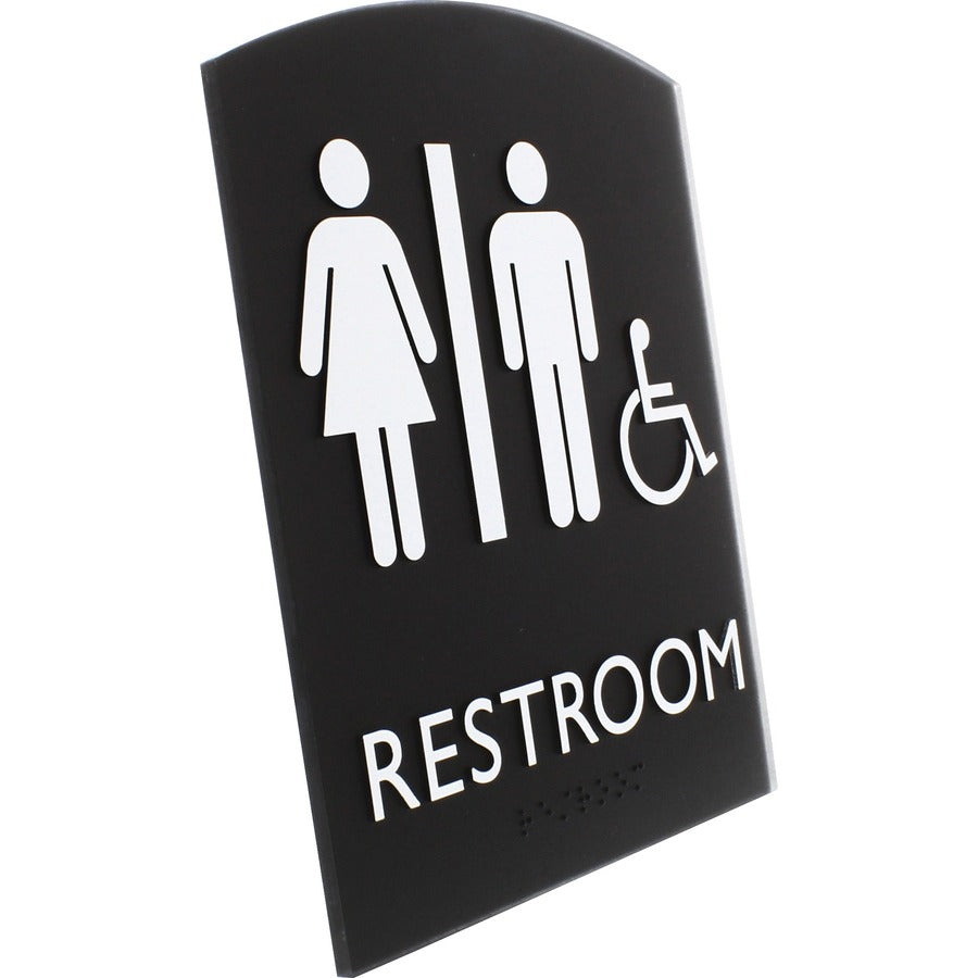 Lorell Arched Unisex Handicap Restroom Sign - Right