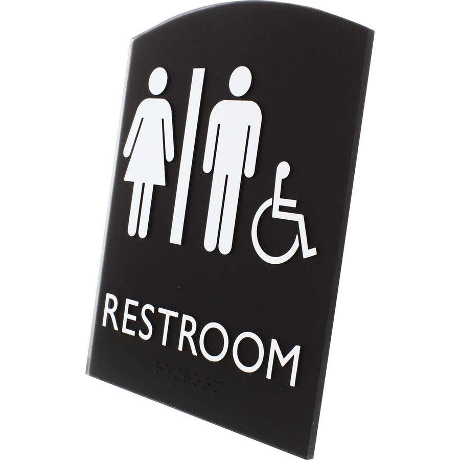 Lorell Arched Unisex Handicap Restroom Sign - Left