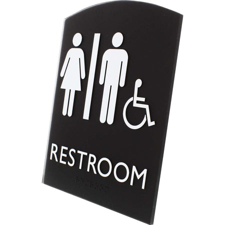 Lorell Arched Unisex Handicap Restroom Sign - Left