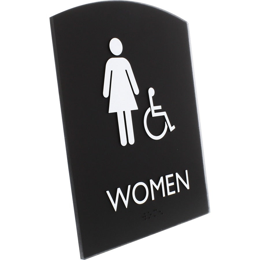 Lorell Arched Women's Handicap Restroom Sign - Right