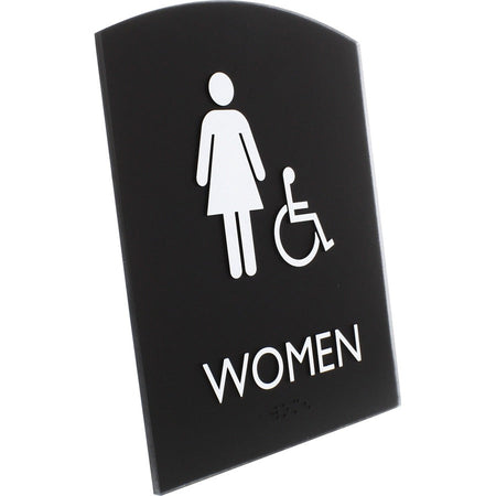 Lorell Arched Women's Handicap Restroom Sign - Right