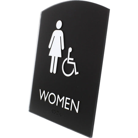 Lorell Arched Women's Handicap Restroom Sign - Left