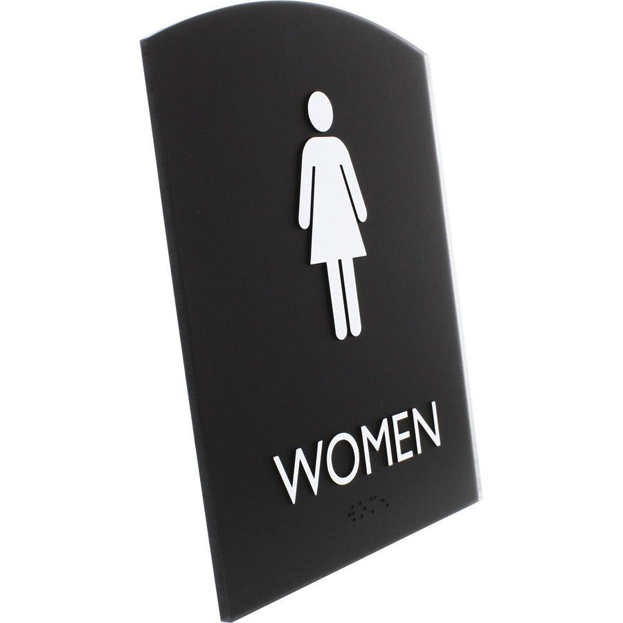 Lorell Arched Women's Restroom Sign - Right