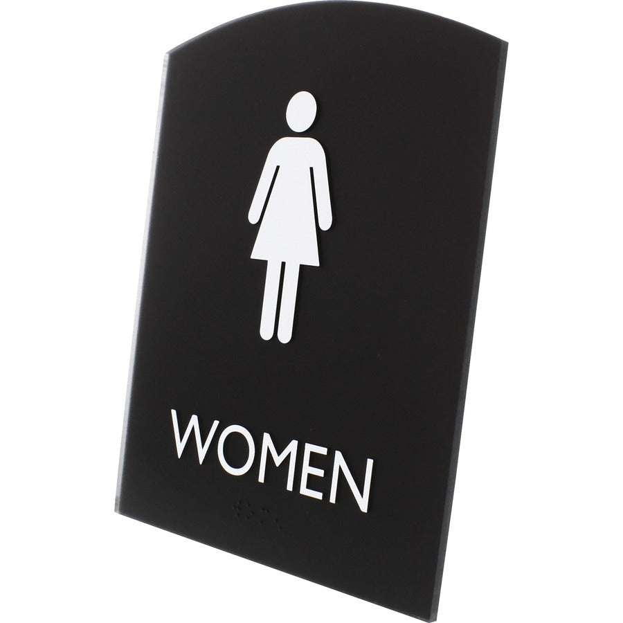 Lorell Arched Women's Restroom Sign - Left