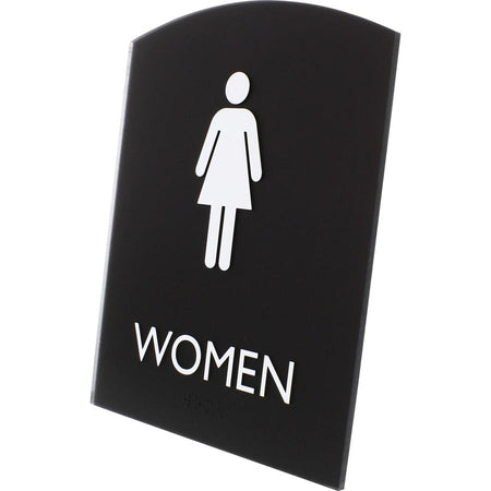 Lorell Arched Women's Restroom Sign - Left