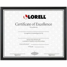 Lorell Certificate Frame - 8.50’’ x 11’’ Size - Desktop Wall Mountable - Vertical Horizontal - Black - 1 Each - Frames
