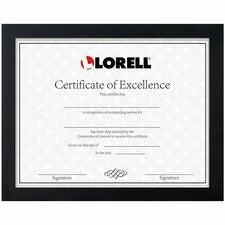 Lorell Certificate Frame - 8.50’’ x 11’’ Size - Desktop Wall Mountable - Vertical Horizontal - Black - 1 Each - Frames