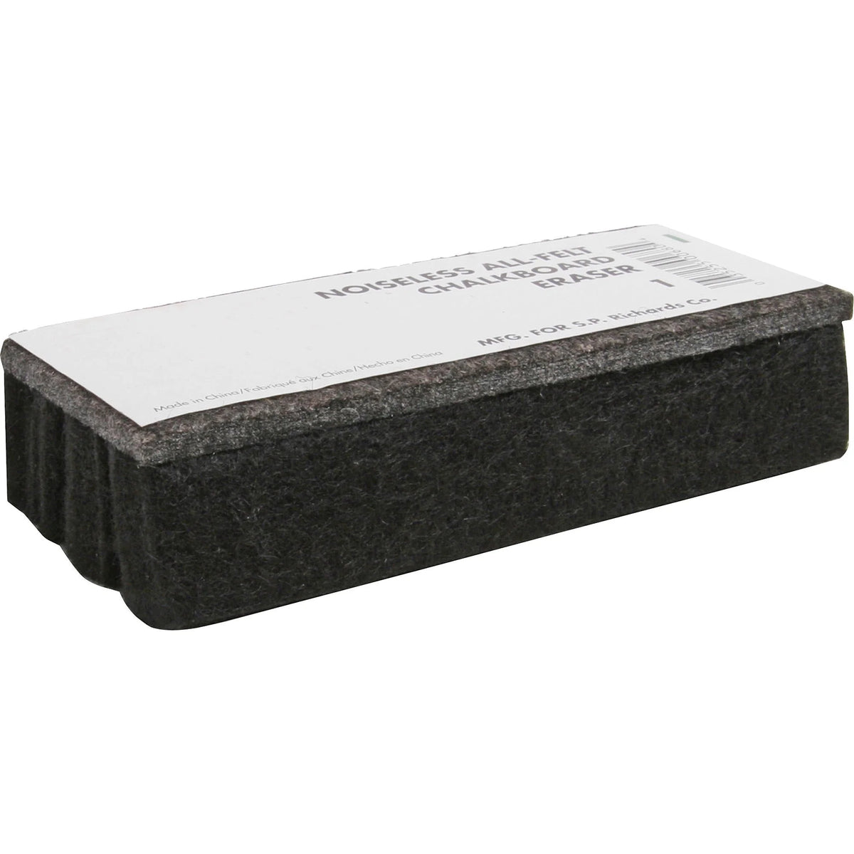Lorell Chalkboard Eraser: Noiseless Dustless Black Felt - 1 Each - Board & Easel Accessories