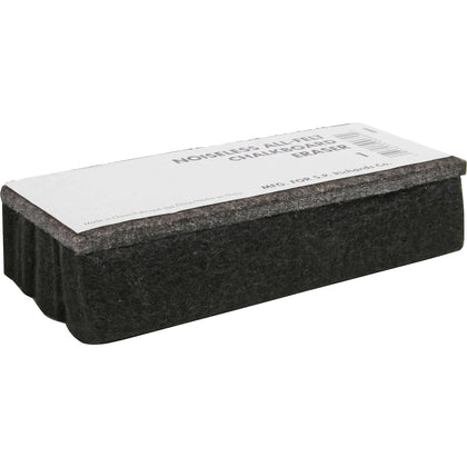 Lorell Chalkboard Eraser: Noiseless Dustless Black Felt - 1 Each - Board & Easel Accessories