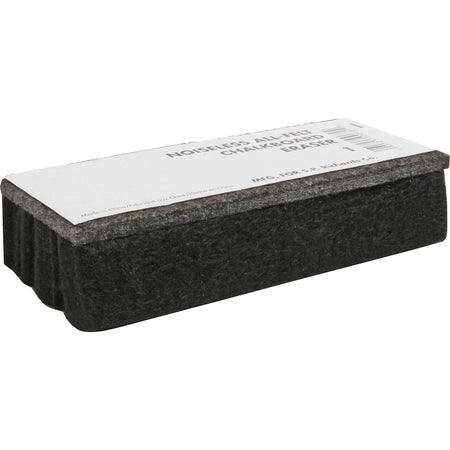 Lorell Chalkboard Eraser: Noiseless Dustless Black Felt - 1 Each - Board & Easel Accessories