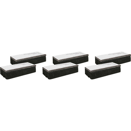 Lorell Chalkboard Erasers: Noiseless Dustless - Black Felt - 6/Bundle - Board & Easel Accessories