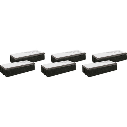 Lorell Chalkboard Erasers: Noiseless Dustless - Black Felt - 6/Bundle - Board & Easel Accessories