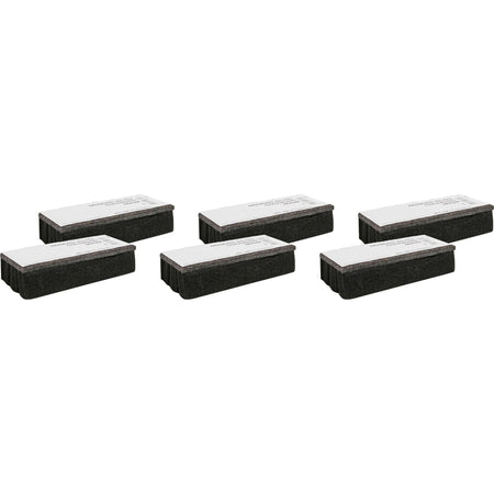 Lorell Chalkboard Erasers: Noiseless Dustless - Black Felt - 6/Bundle - Board & Easel Accessories