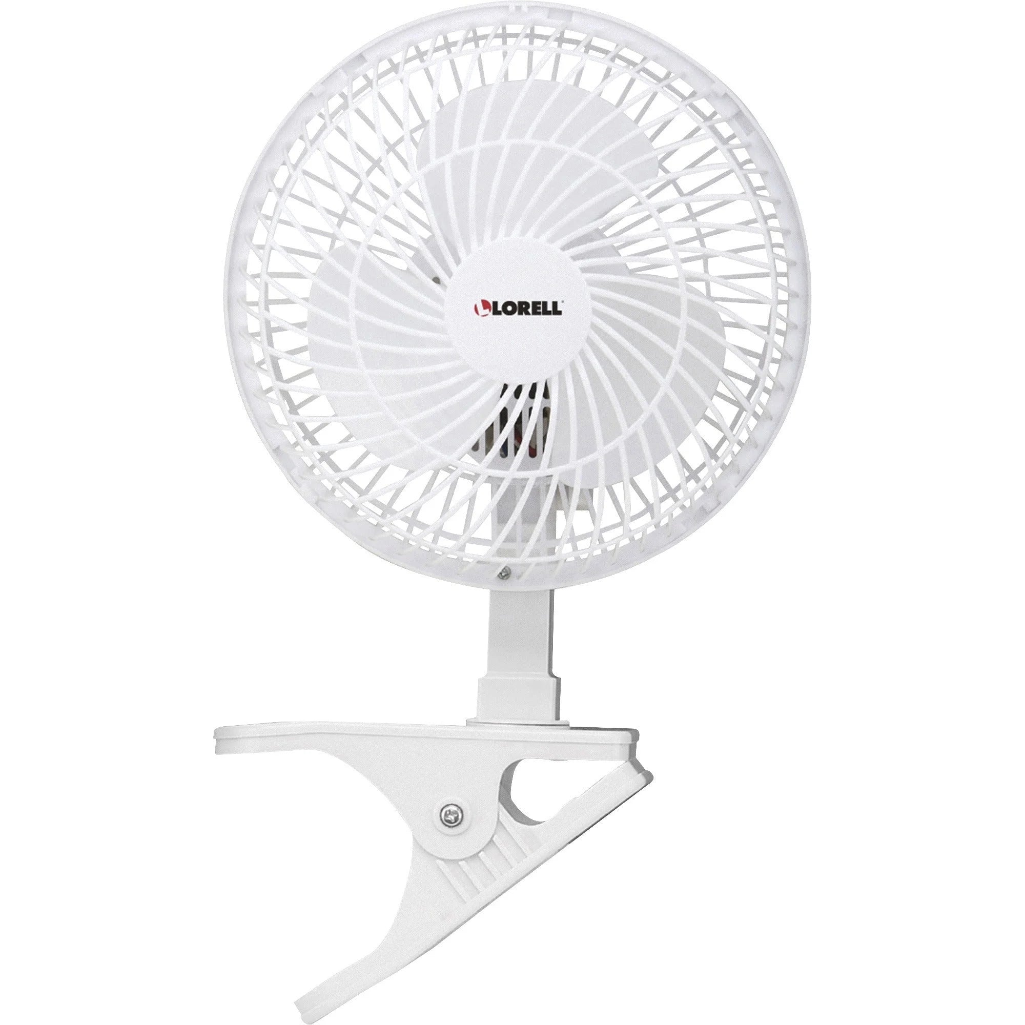 Lorell Clip-On Personal Fan: 152.4mm Diameter 2-Speed Adjustable Tilt Head - Fans