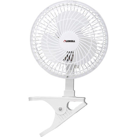 Lorell Clip-On Personal Fan: 152.4mm Diameter 2-Speed Adjustable Tilt Head - Fans