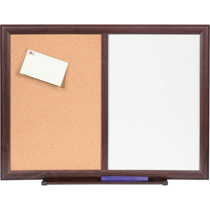 Lorell Combo Dry-Erase/Cork Board - 24x18 - Mahogany Frame - Boards