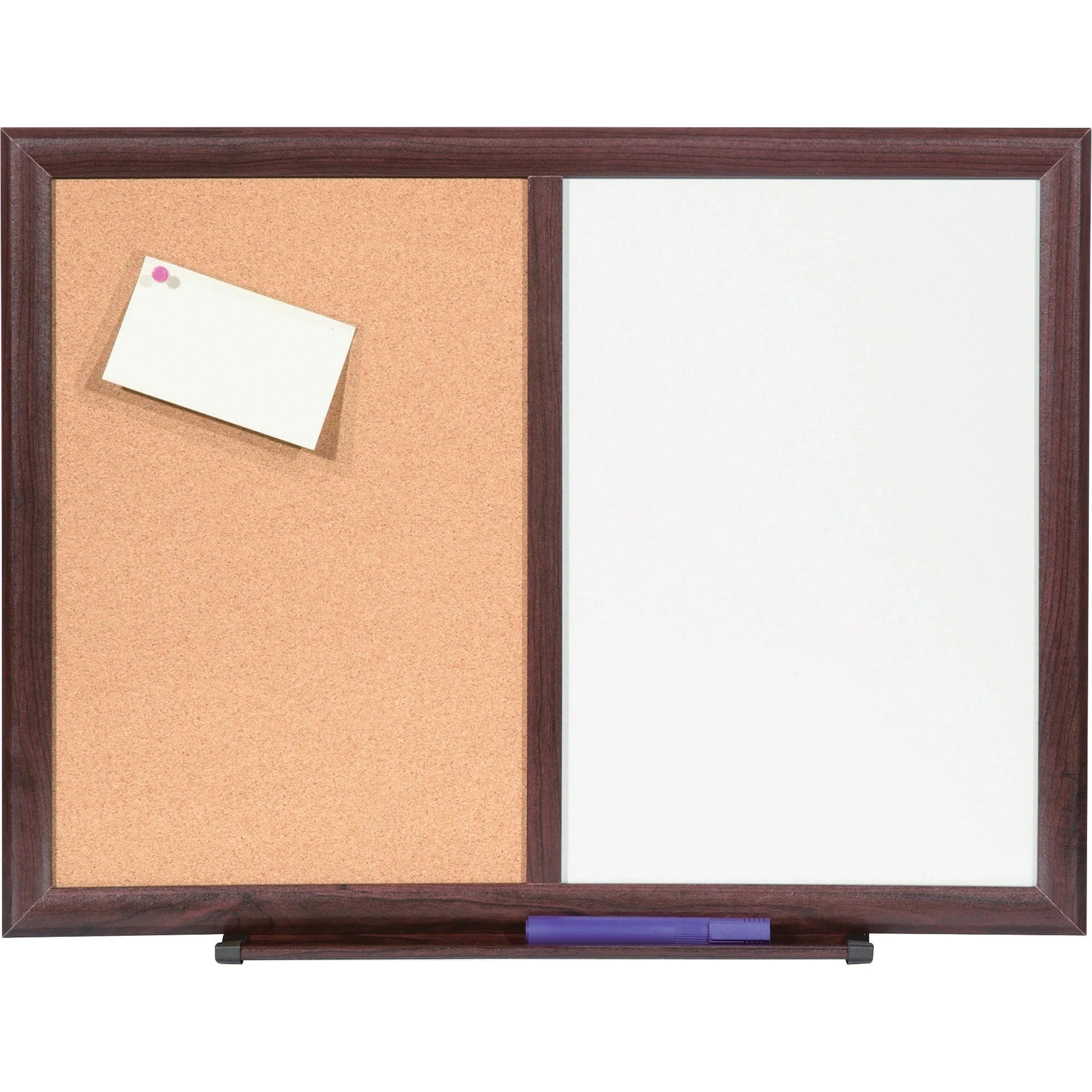 Lorell Combo Dry-Erase/Cork Board - 24x18 - Mahogany Frame - Boards