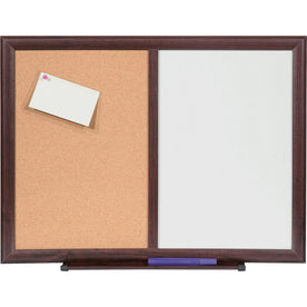 Lorell Combo Dry-Erase/Cork Board - 36x48 - Mahogany Frame - Boards